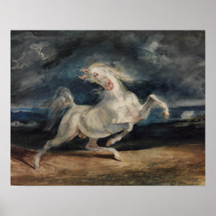 Póster Eugene Delacroix - Caballo asustado por el relámpa
