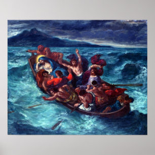 Póster Eugène Delacroix Christ Dormido durante la Tempest
