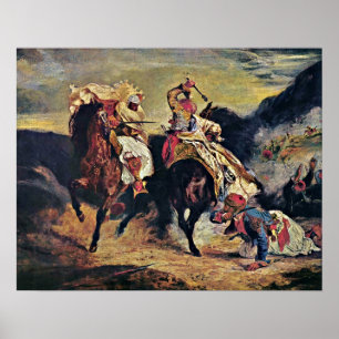 Póster Eugene Delacroix - Combate de Giaour y Pasha