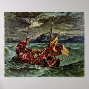 Póster Eugene Delacroix - Cristo en el mar de Galilea