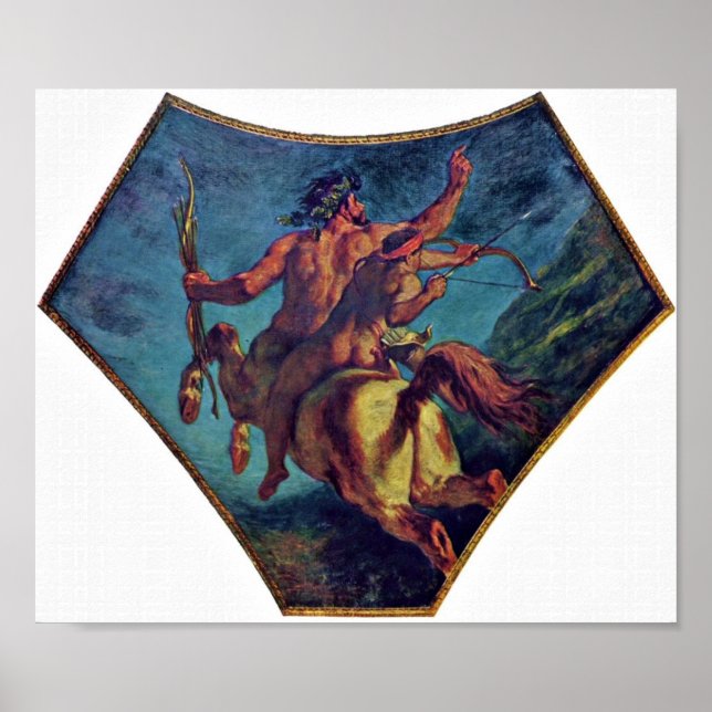 Póster Eugene Delacroix - Educación de Aquiles (Frente)