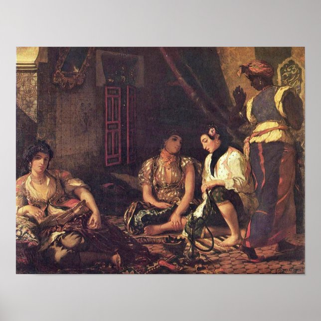 Póster Eugene Delacroix - Las mujeres de Argel (Frente)