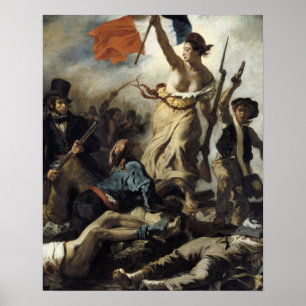 Póster Eugene Delacroix - Libertad, líder del pueblo