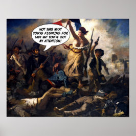 Póster Eugene Delacroix Libertad liderando la parodia pop