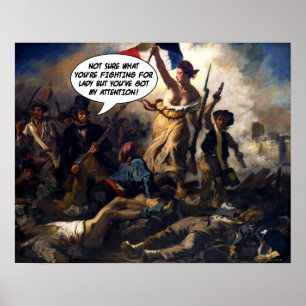 Póster Eugene Delacroix Libertad liderando la parodia pop