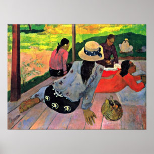Póster Eugene Enrique Paul Gauguin - la siesta