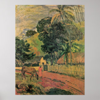 Póster Eugene H Paul Gauguin - Caballo en camino