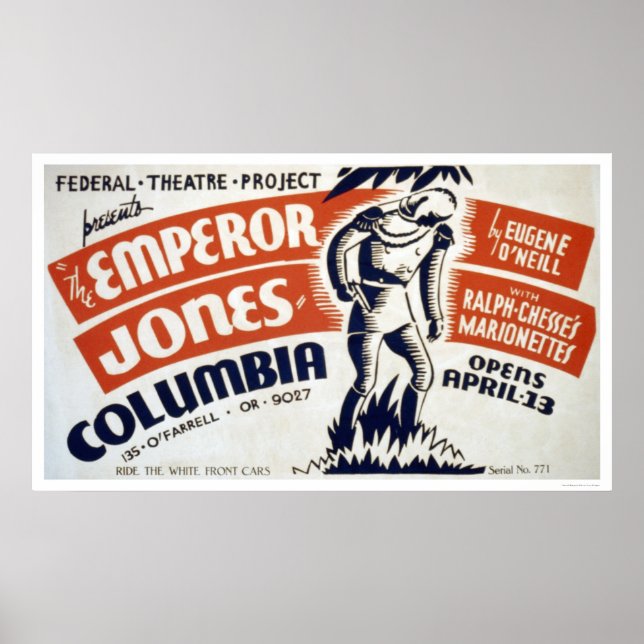 Póster Eugene ONeill Emperor 1937 WPA (Frente)