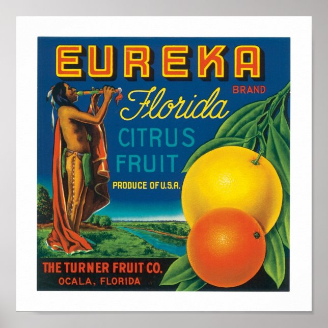 Póster Eureka Brand Florida Citrus Fruit (Frente)