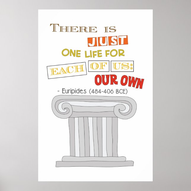 Póster Euripides sólo una vida para vivir gay (Frente)