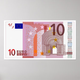 Póster EURO 10 Nota del euro Diez Nota del euro