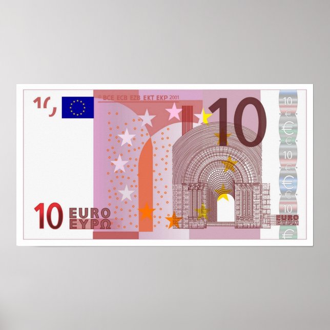 Póster EURO 10 Nota del euro Diez Nota del euro (Frente)