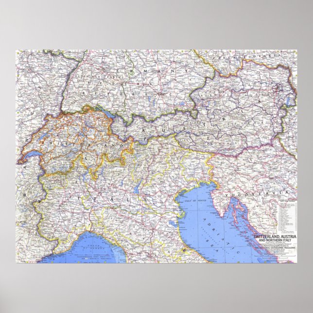 Póster " Europa: 1965/heute - Karte der Alpenländer ... (Frente)