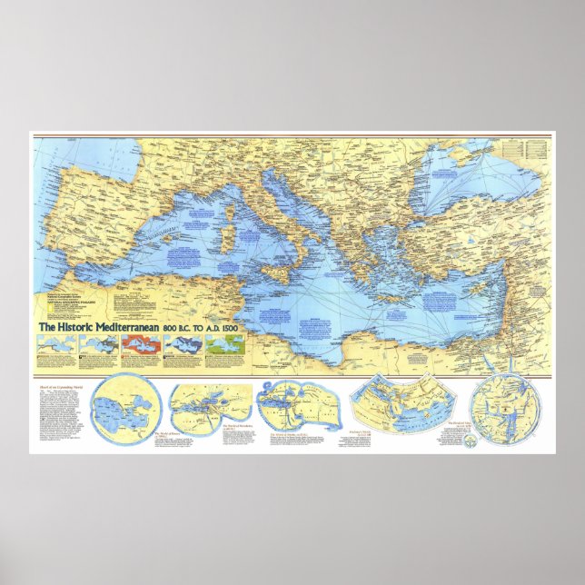 Póster " Europa: 1982 - Mediterráneo histórico ... (Frente)