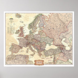 Póster Europa: 2008/heute - Detaillierte Landkarte