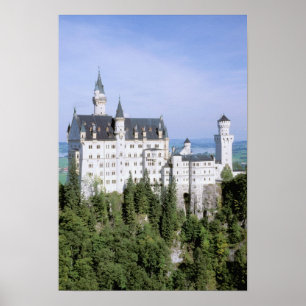 Póster Europa, Alemania, Castillo Neuschwanstein, constru