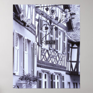Póster Europa, Alemania, Renania, Pfalz, Boppard. Mitad