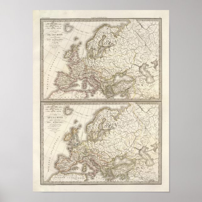 Póster Europa antes de las invasiones bárbaras (Frente)
