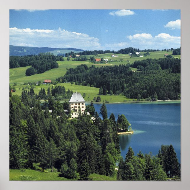 Póster Europa, Austria, Fuschl. Castillo de Schloss Fusch (Frente)
