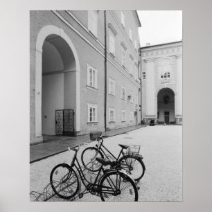 Póster Europa, Austria, Salzburgo. Bicicletas en