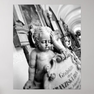 Póster Europa, Austria, Salzburgo. Cherub y monumento 3
