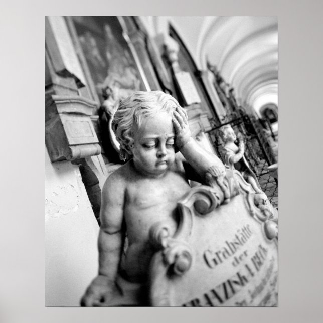 Póster Europa, Austria, Salzburgo. Cherub y monumento 3 (Frente)