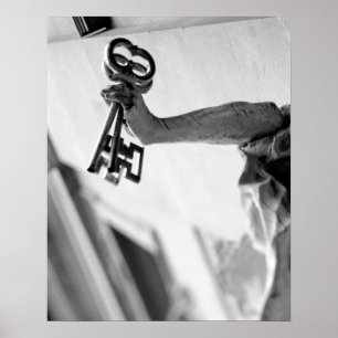 Póster Europa, Austria, Salzburgo. Estatua con llaves 2