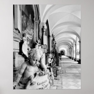 Póster Europa, Austria, Salzburgo. Querubín y monumento 2
