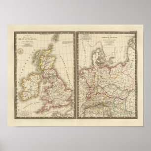 Póster Europa Central Inglaterra Alemania