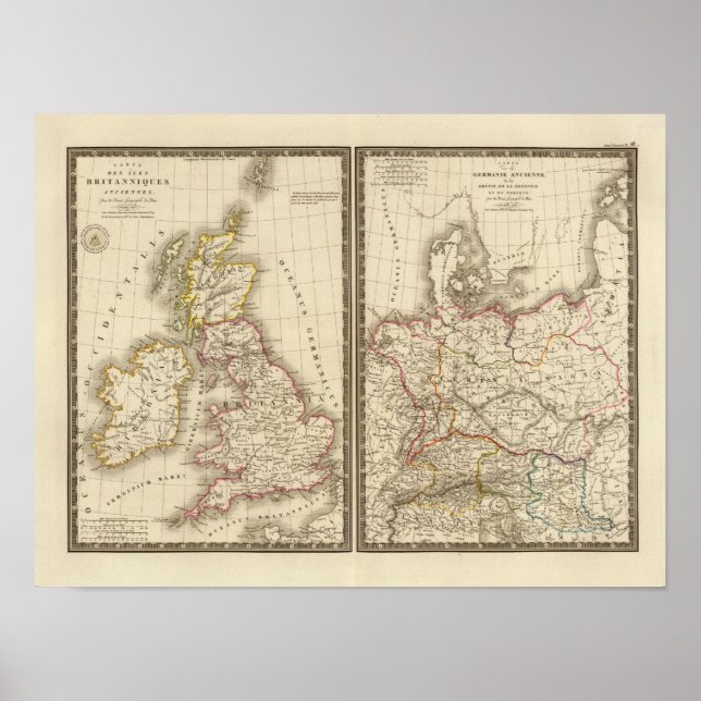 Póster Europa Central Inglaterra Alemania (Frente)