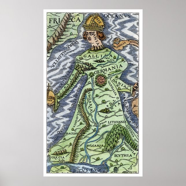 PÓSTER EUROPA COMO REINA, 1588 (Frente)