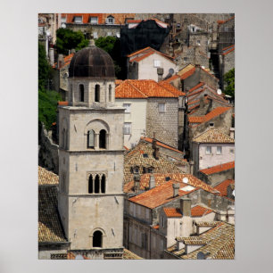 Póster Europa, Croacia. Ciudad amurallada medieval de