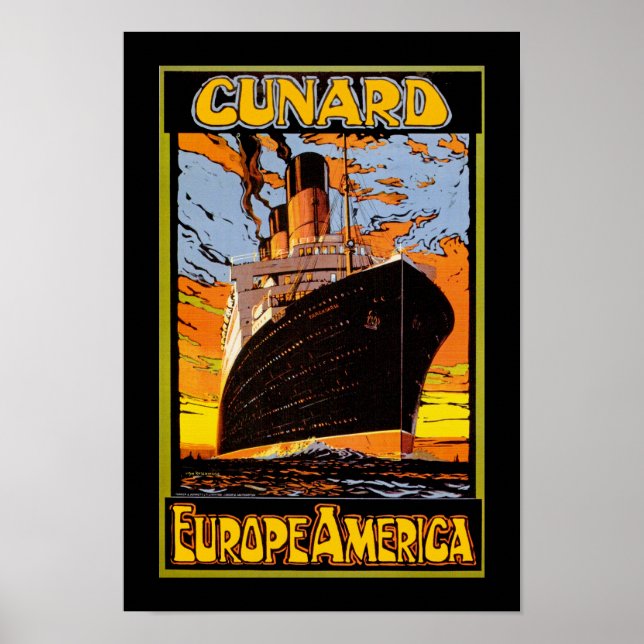 Póster Europa Cunard-Estados Unidos (Frente)