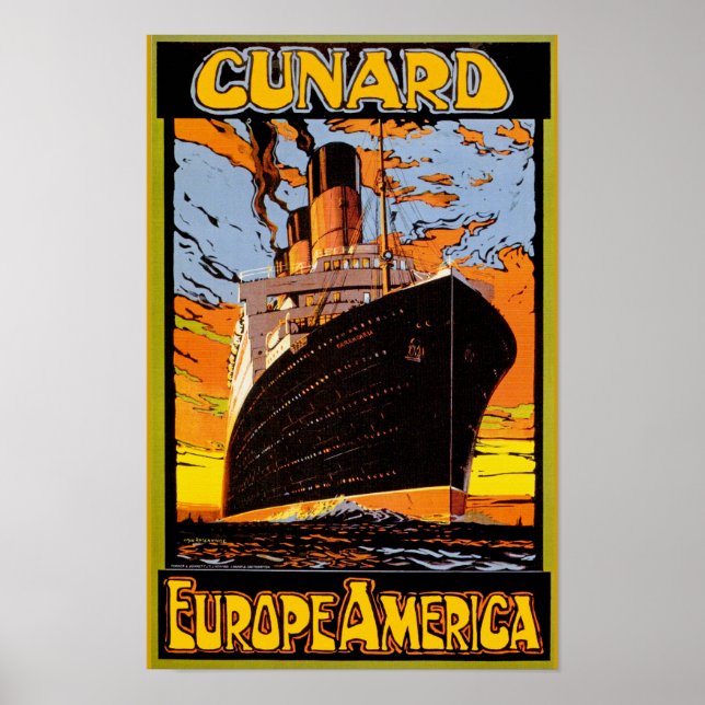 Póster Europa Cunard-Estados Unidos (Frente)