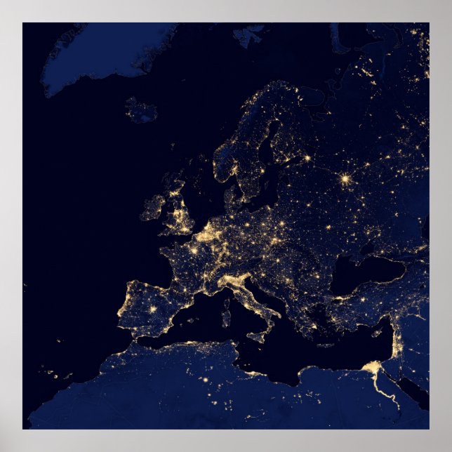 Póster Europa de noche (Frente)