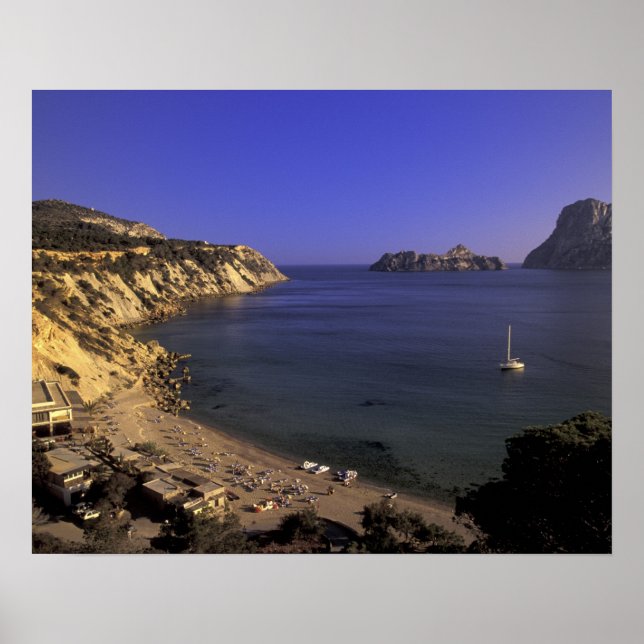 Póster Europa, España, Baleares, Ibiza, Cala d'Hort (Frente)