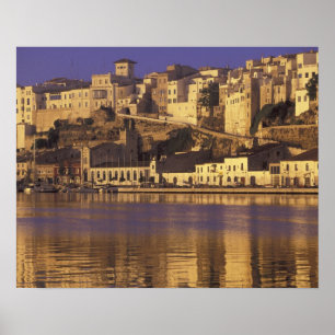 Póster Europa, España, Baleares, Menorca, Mao. Amanecer