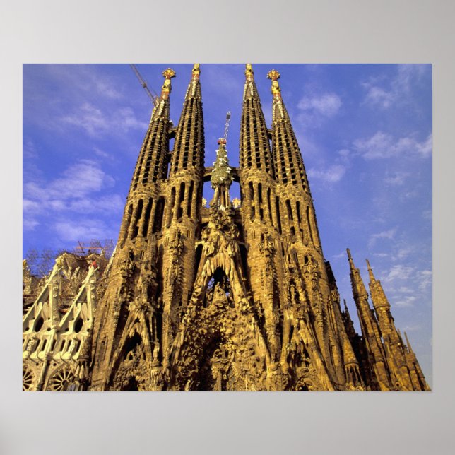 Póster Europa, España, Barcelona, Sagrada Familia (Frente)