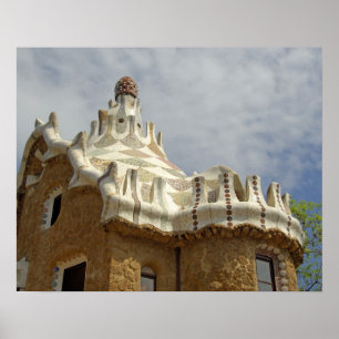 Póster Europa, España, Cataluña, Barcelona. Park Guell, 2