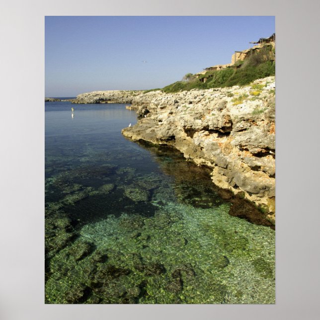 Póster Europa, España, Menorca, Binibeca. (Frente)