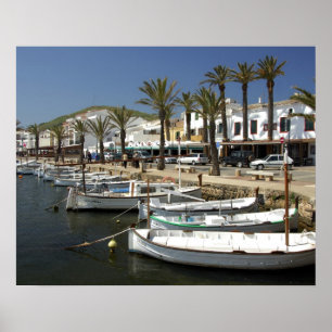 Póster Europa, España, Menorca. Pesca