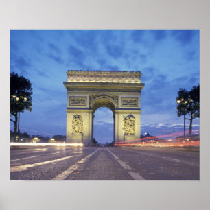 Póster Europa, Francia, París. Arc de Triomphe visto