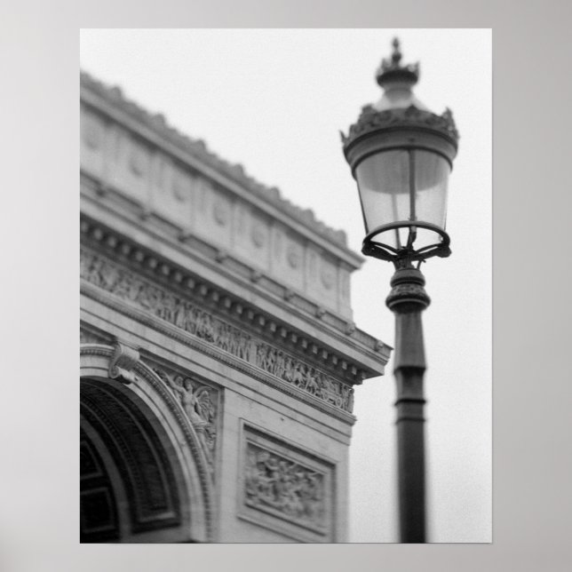 Póster Europa, Francia, París. Arco de Triunfo y (Frente)