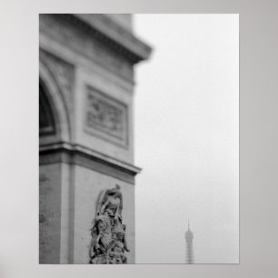 Póster Europa, Francia, París. Arco de Triunfo y 2