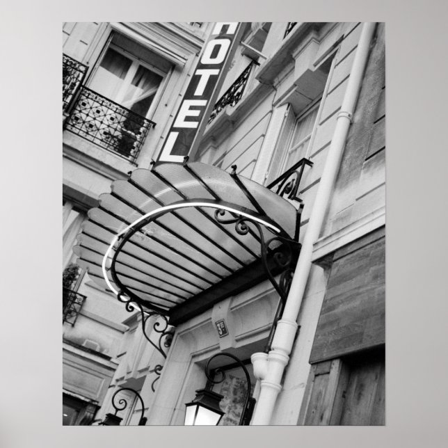 Póster Europa, Francia, París. Detalle del hotel en la Or (Frente)
