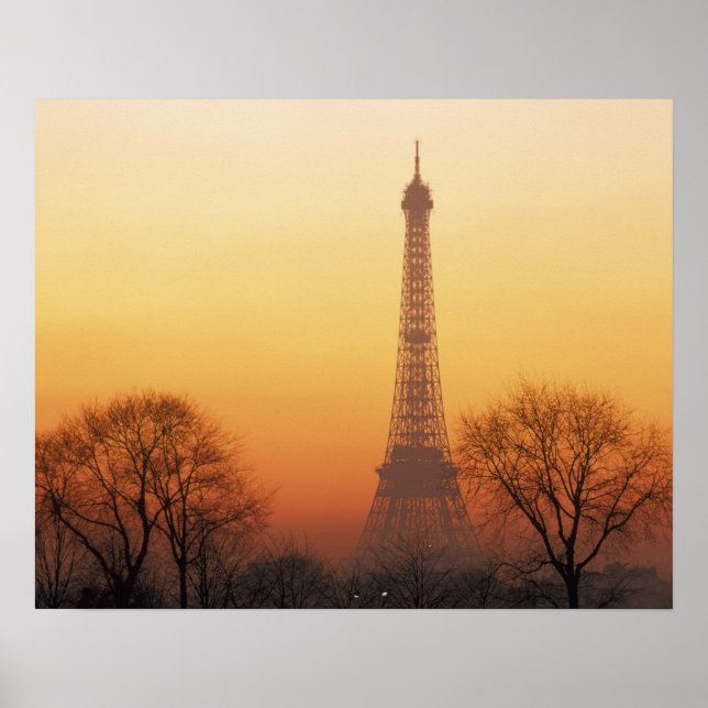 Póster Europa, Francia, París. Torre Eiffel (media) (Frente)