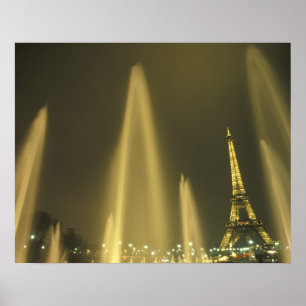 Póster Europa, Francia, París, Torre Eiffel, tarde
