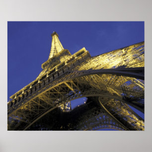 Póster Europa, Francia, París, Torre Eiffel, tarde 2
