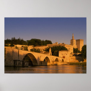 Póster Europa, Francia, Provenza, Aviñón. Palacio de los 