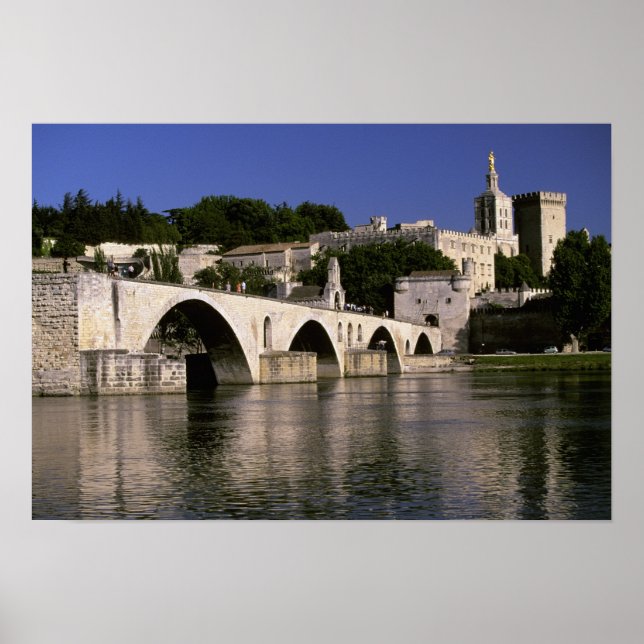 Póster Europa, Francia, Provenza, Aviñón. Palais des (Frente)